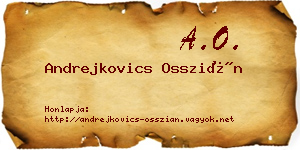 Andrejkovics Osszián névjegykártya